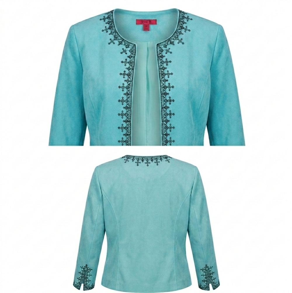 Joni B. Embroidered Blazer, EUC